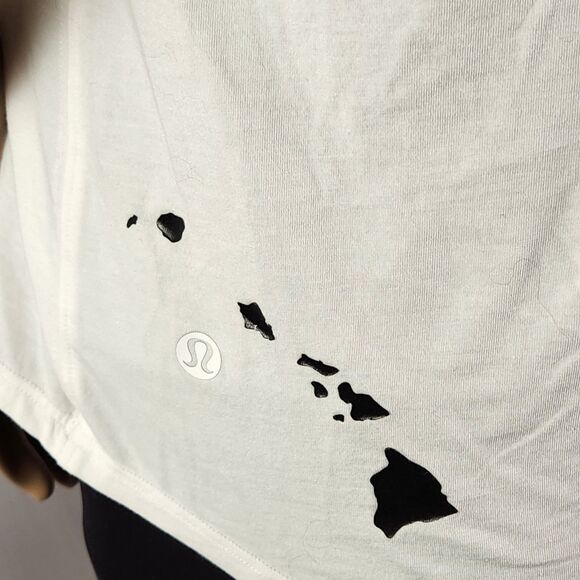 LULULEMON Bright White Lightweight Cotton Racerback Layering Loose Top Sz 4 - Picture 2 of 6